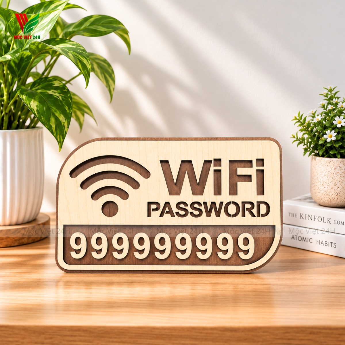Bảng Gỗ Mật Khẩu WiFi Dán Tường - MV003
