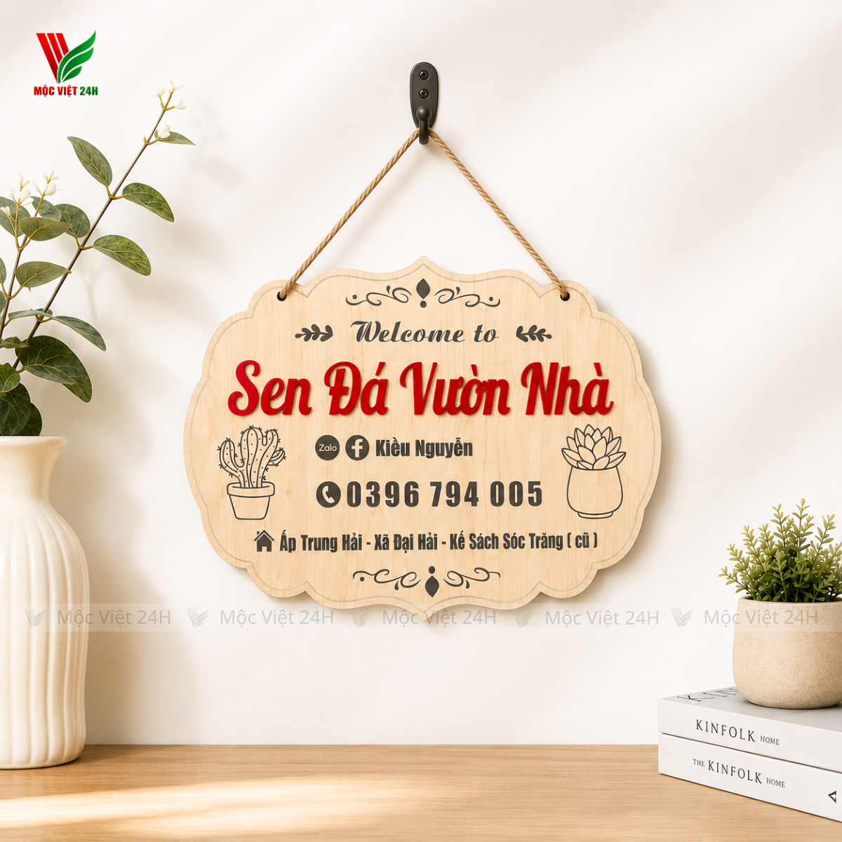 Bảng Gỗ Tên Shop - MV001